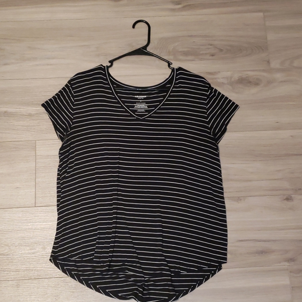 A black and white striped top